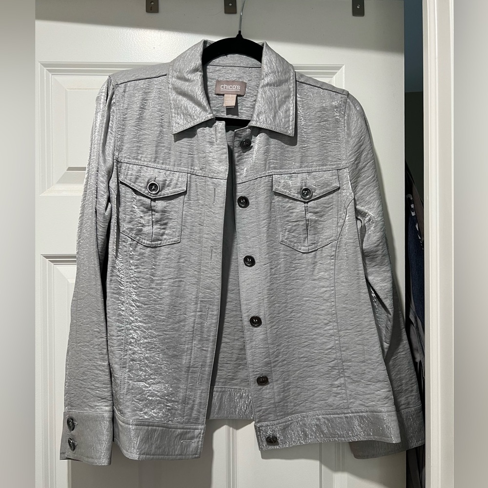 Chicos Silver Jacket